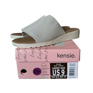 Kensie Ellie Light Beige Knit Sandals KS251611 Women’s 9